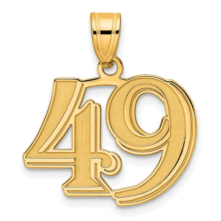 Lovely Rita's Pendants & Charms 14k Yellow Gold Polished Etched Finish Number 49 Charm Pendant