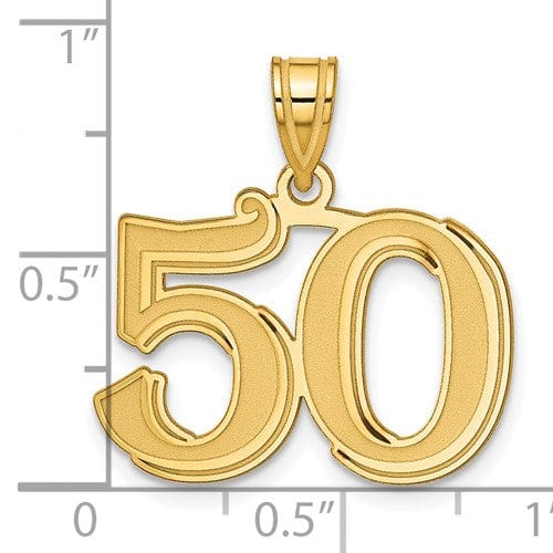 Lovely Rita's Pendants & Charms 14k Yellow Gold Polished Etched Finish Number 50 Charm Pendant