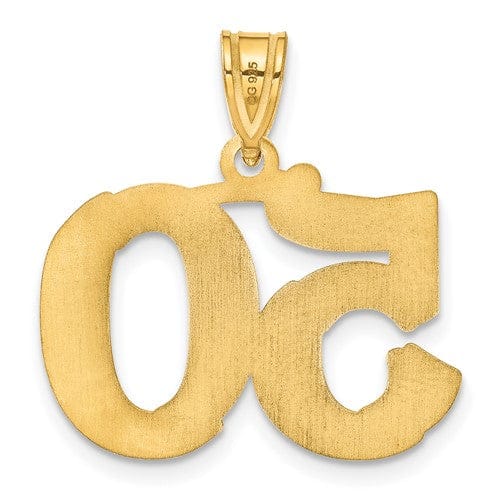 Lovely Rita's Pendants & Charms 14k Yellow Gold Polished Etched Finish Number 50 Charm Pendant