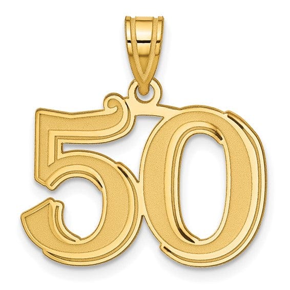 Lovely Rita's Pendants & Charms 14k Yellow Gold Polished Etched Finish Number 50 Charm Pendant