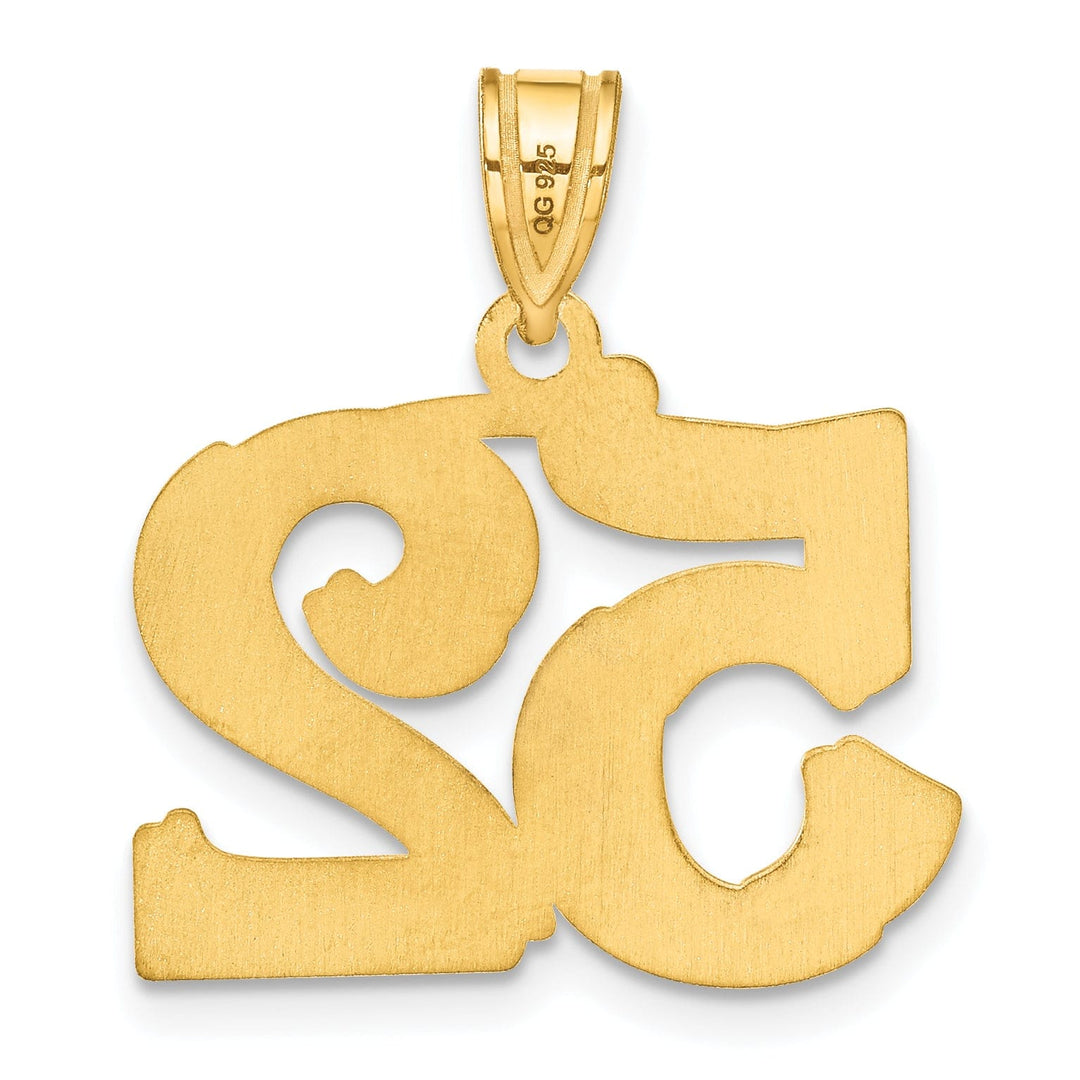 Lovely Rita's Pendants & Charms 14k Yellow Gold Polished Etched Finish Number 52 Charm Pendant