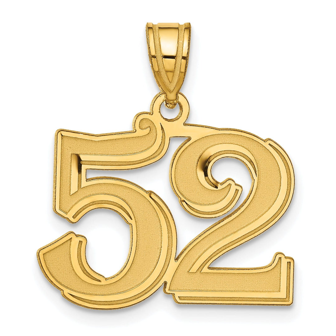 Lovely Rita's Pendants & Charms 14k Yellow Gold Polished Etched Finish Number 52 Charm Pendant