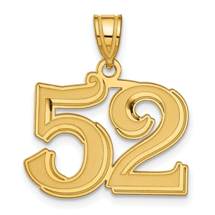 Lovely Rita's Pendants & Charms 14k Yellow Gold Polished Etched Finish Number 52 Charm Pendant