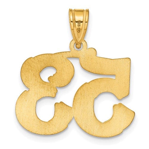 Lovely Rita's Pendants & Charms 14k Yellow Gold Polished Etched Finish Number 53 Charm Pendant
