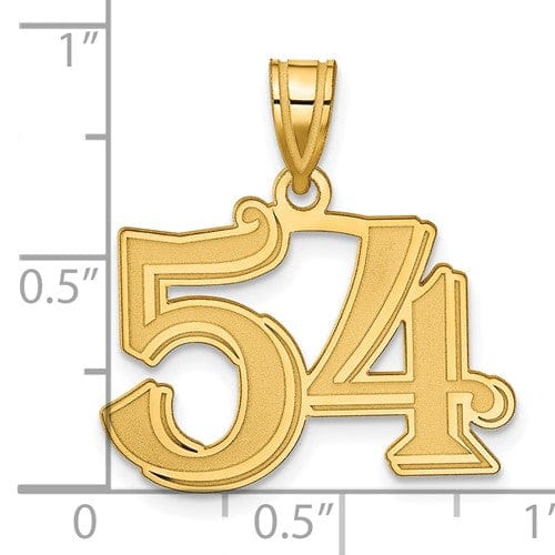 Lovely Rita's Pendants & Charms 14k Yellow Gold Polished Etched Finish Number 54 Charm Pendant