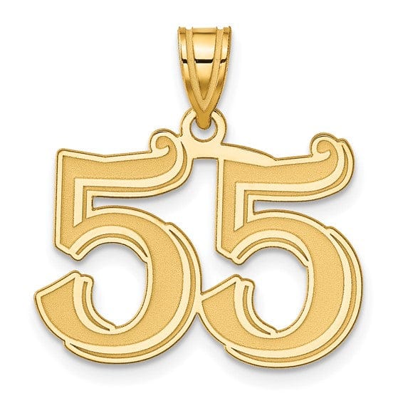 Lovely Rita's Pendants & Charms 14k Yellow Gold Polished Etched Finish Number 55 Charm Pendant