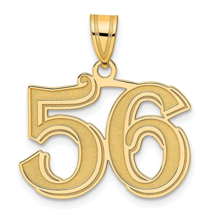 Lovely Rita's Pendants & Charms 14k Yellow Gold Polished Etched Finish Number 56 Charm Pendant