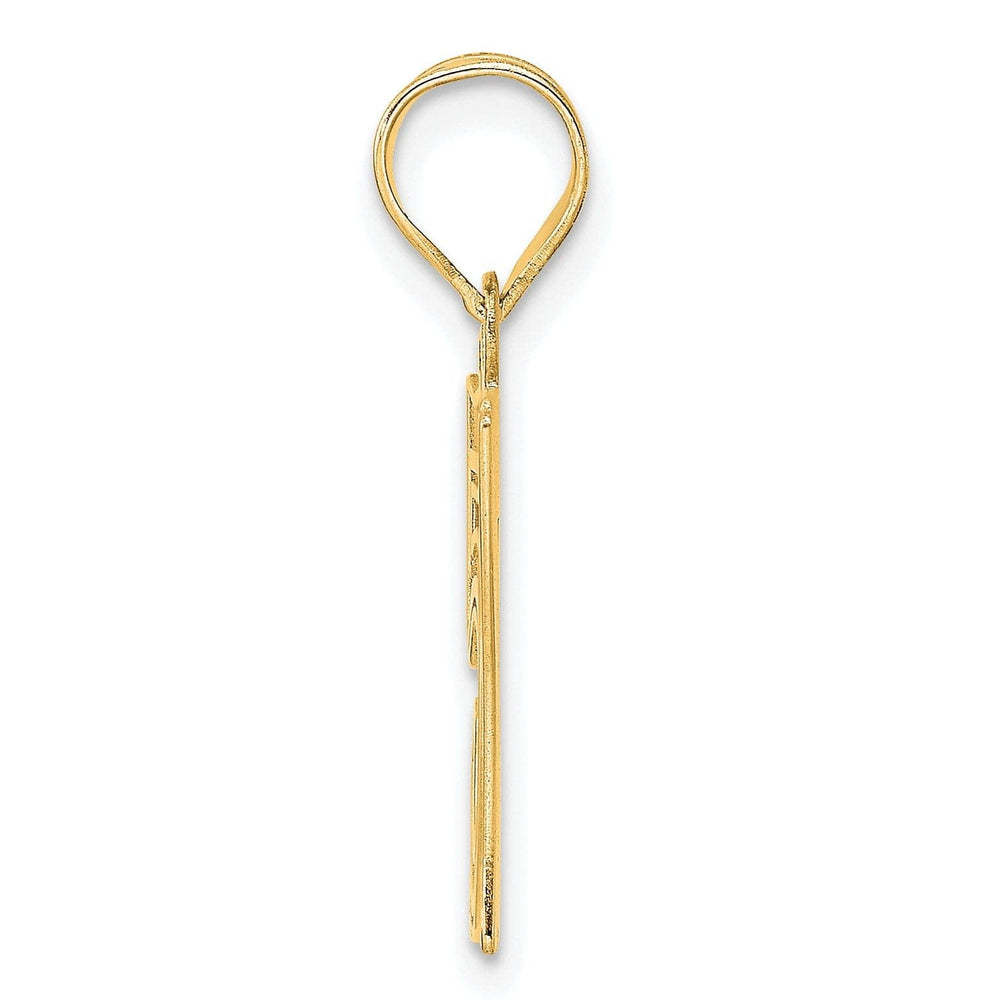 Lovely Rita's Pendants & Charms 14k Yellow Gold Polished Etched Finish Number 57 Charm Pendant