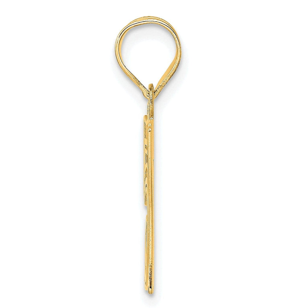 Lovely Rita's Pendants & Charms 14k Yellow Gold Polished Etched Finish Number 57 Charm Pendant