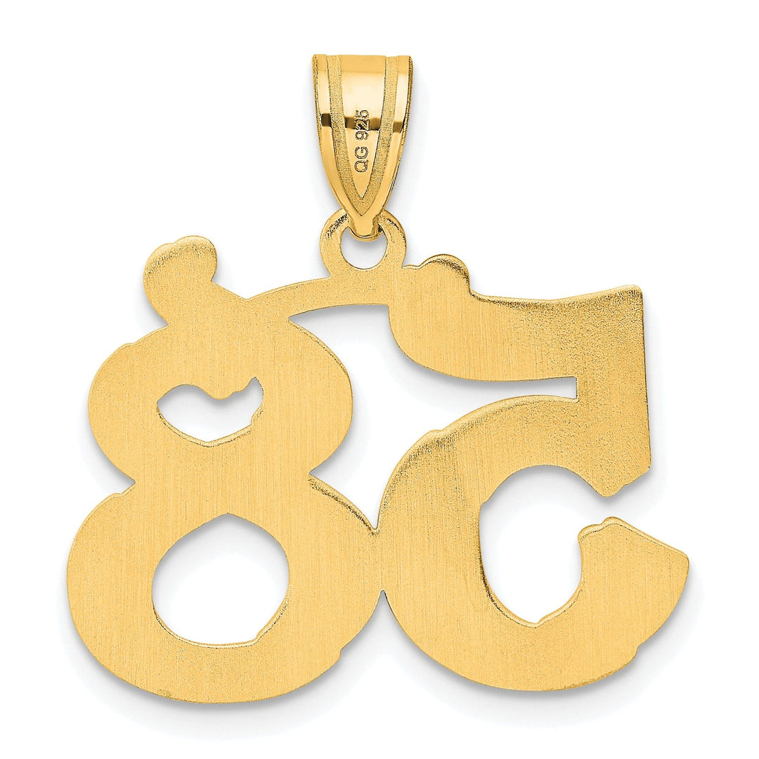 Lovely Rita's Pendants & Charms 14k Yellow Gold Polished Etched Finish Number 58 Charm Pendant