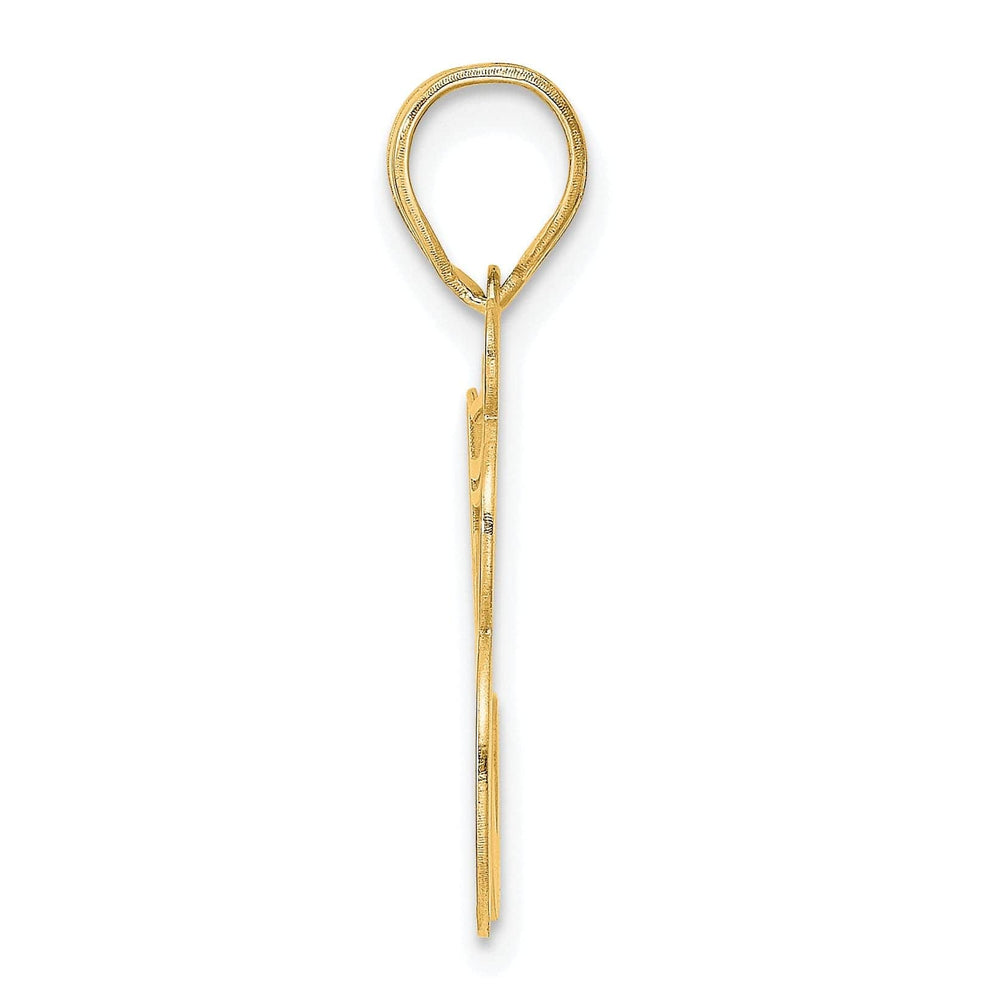Lovely Rita's Pendants & Charms 14k Yellow Gold Polished Etched Finish Number 58 Charm Pendant