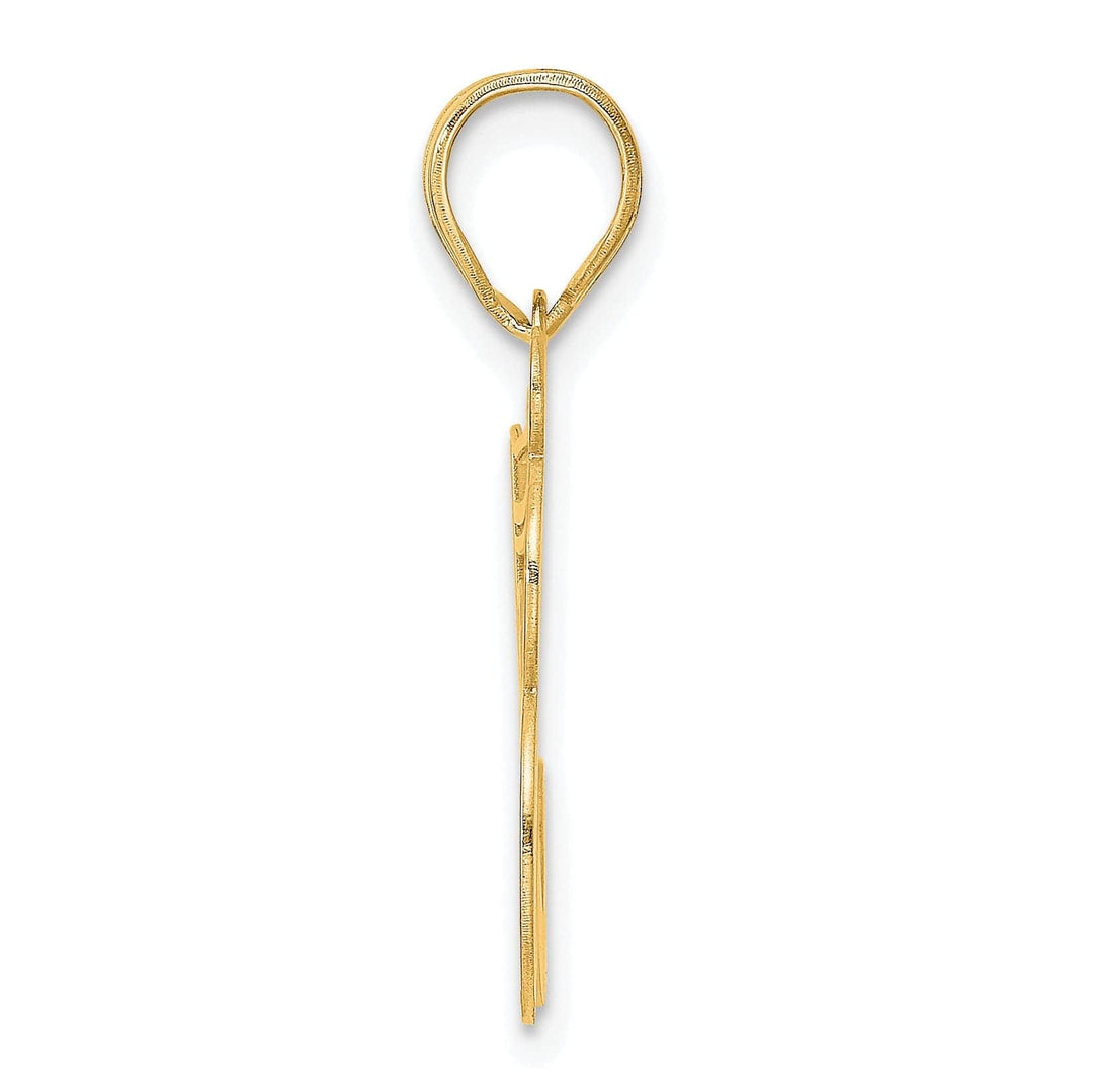 Lovely Rita's Pendants & Charms 14k Yellow Gold Polished Etched Finish Number 58 Charm Pendant
