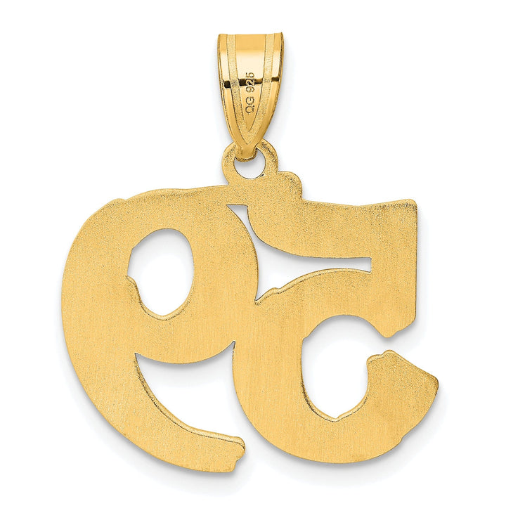 Lovely Rita's Pendants & Charms 14k Yellow Gold Polished Etched Finish Number 59 Charm Pendant