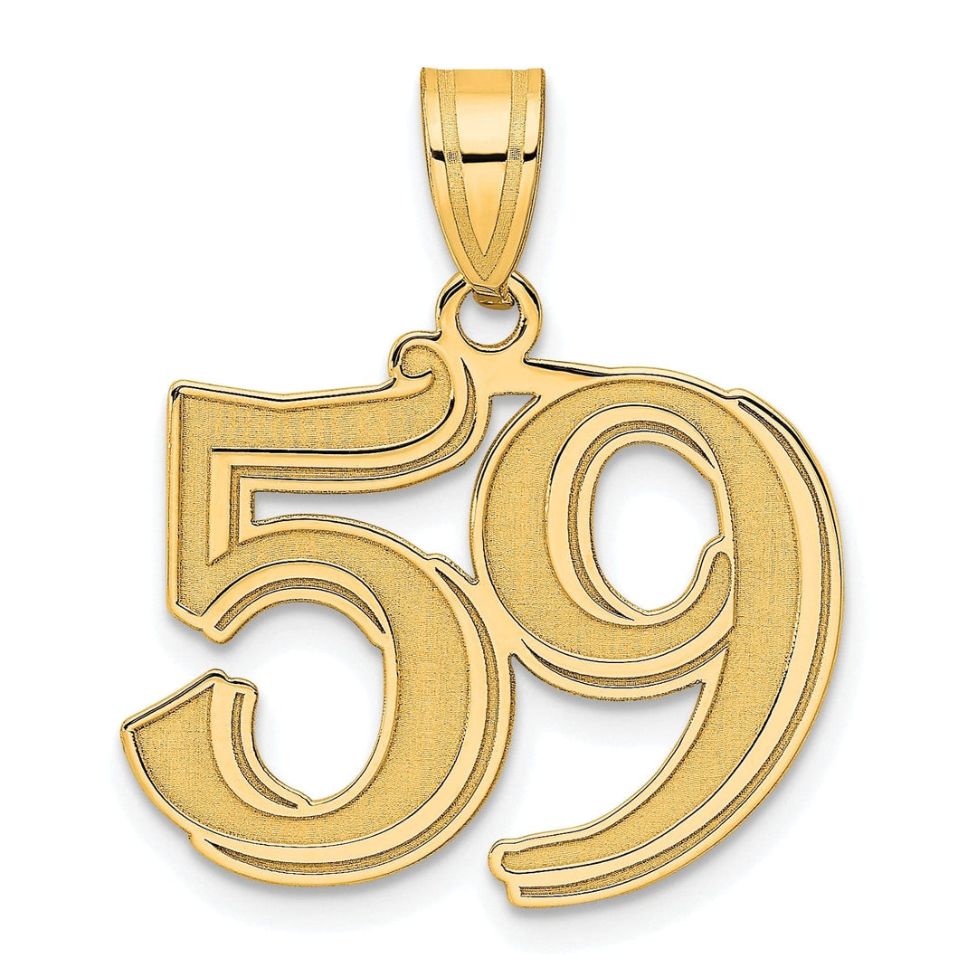 Lovely Rita's Pendants & Charms 14k Yellow Gold Polished Etched Finish Number 59 Charm Pendant
