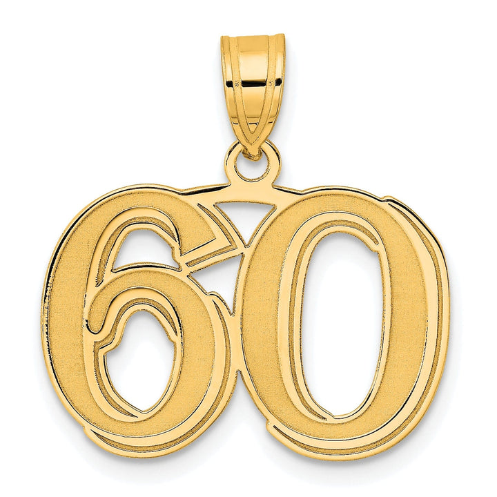 Lovely Rita's Pendants & Charms 14k Yellow Gold Polished Etched Finish Number 60 Charm Pendant