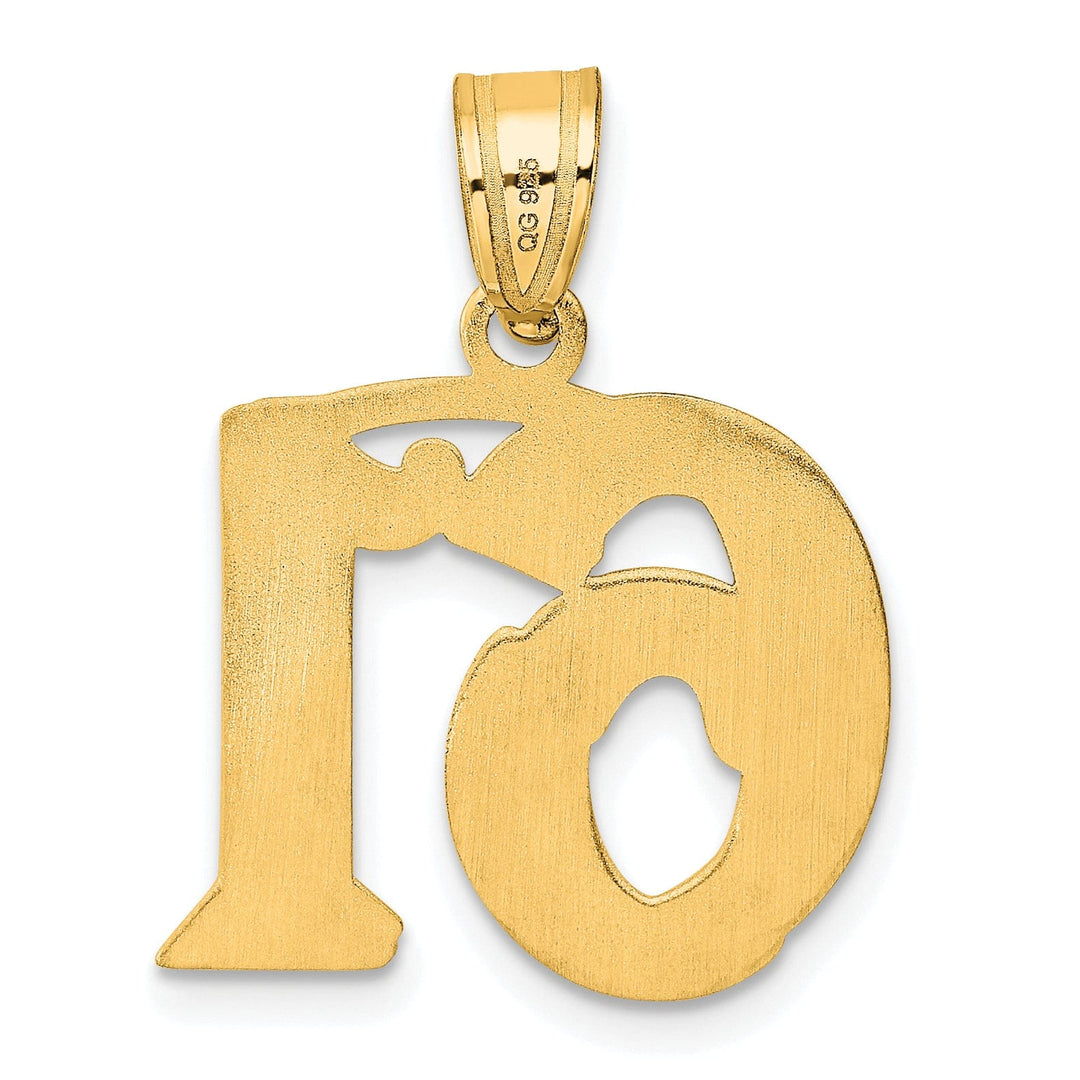 Lovely Rita's Pendants & Charms 14k Yellow Gold Polished Etched Finish Number 61 Charm Pendant