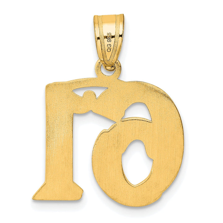 Lovely Rita's Pendants & Charms 14k Yellow Gold Polished Etched Finish Number 61 Charm Pendant