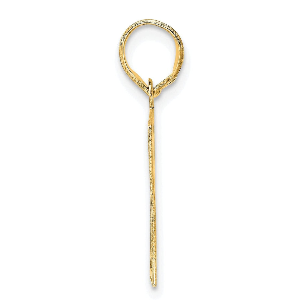 Lovely Rita's Pendants & Charms 14k Yellow Gold Polished Etched Finish Number 61 Charm Pendant