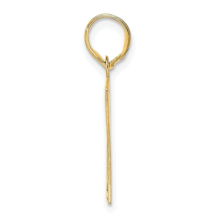 Lovely Rita's Pendants & Charms 14k Yellow Gold Polished Etched Finish Number 61 Charm Pendant