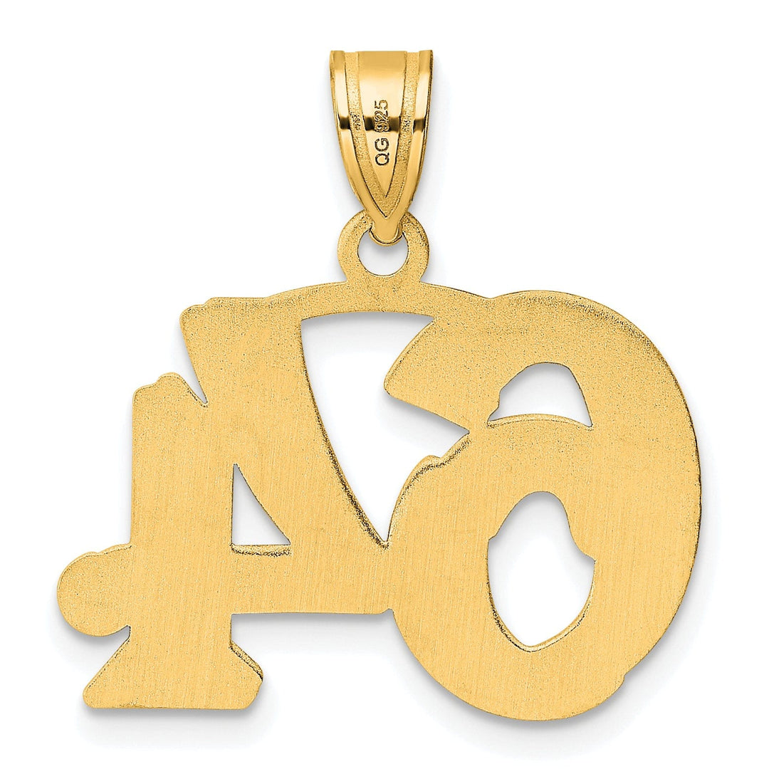 Lovely Rita's Pendants & Charms 14k Yellow Gold Polished Etched Finish Number 64 Charm Pendant