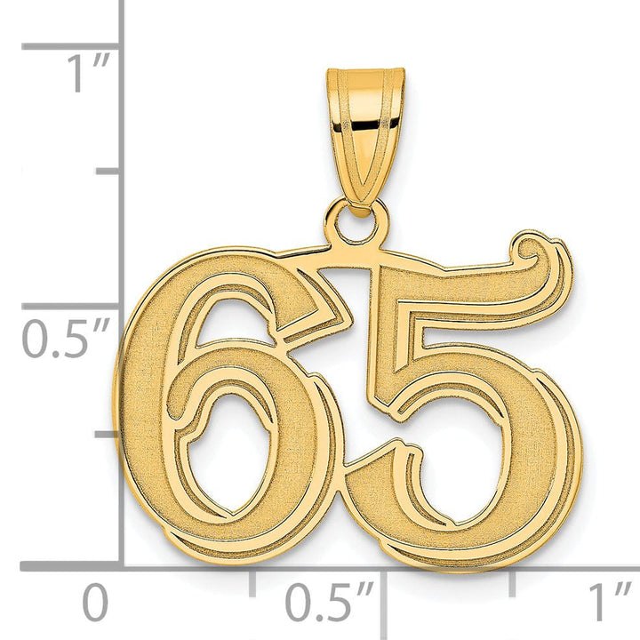 Lovely Rita's Pendants & Charms 14k Yellow Gold Polished Etched Finish Number 65 Charm Pendant