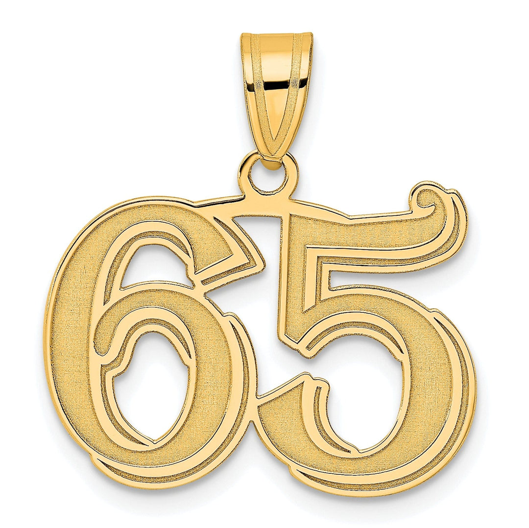 Lovely Rita's Pendants & Charms 14k Yellow Gold Polished Etched Finish Number 65 Charm Pendant