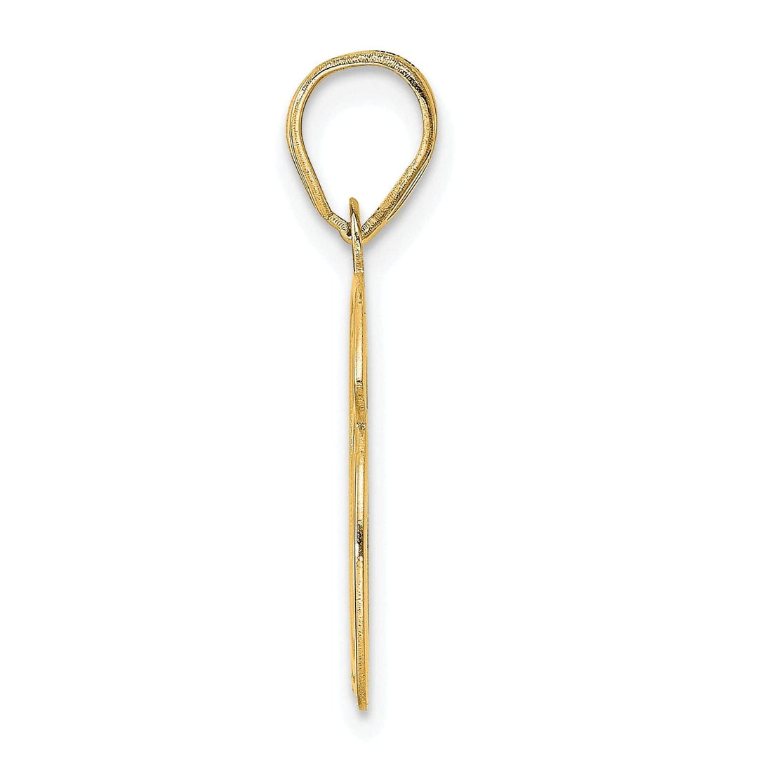 Lovely Rita's Pendants & Charms 14k Yellow Gold Polished Etched Finish Number 66 Charm Pendant