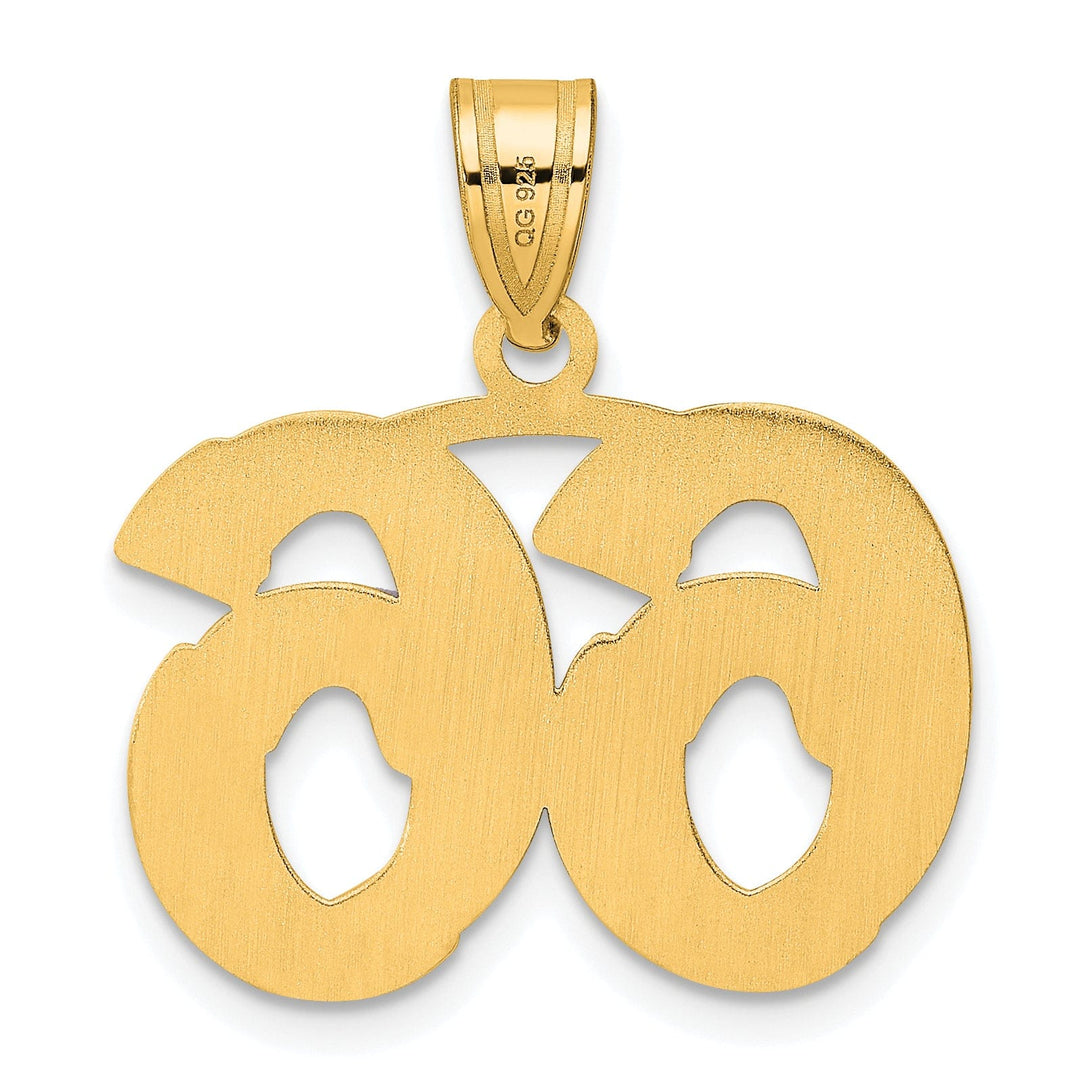 Lovely Rita's Pendants & Charms 14k Yellow Gold Polished Etched Finish Number 66 Charm Pendant