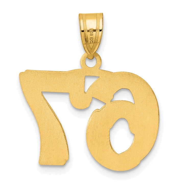 Lovely Rita's Pendants & Charms 14k Yellow Gold Polished Etched Finish Number 67 Charm Pendant