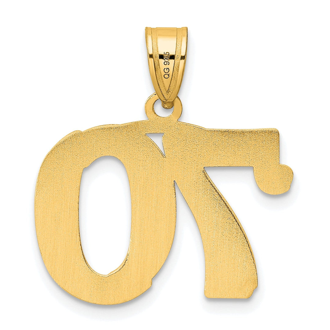Lovely Rita's Pendants & Charms 14k Yellow Gold Polished Etched Finish Number 70 Charm Pendant