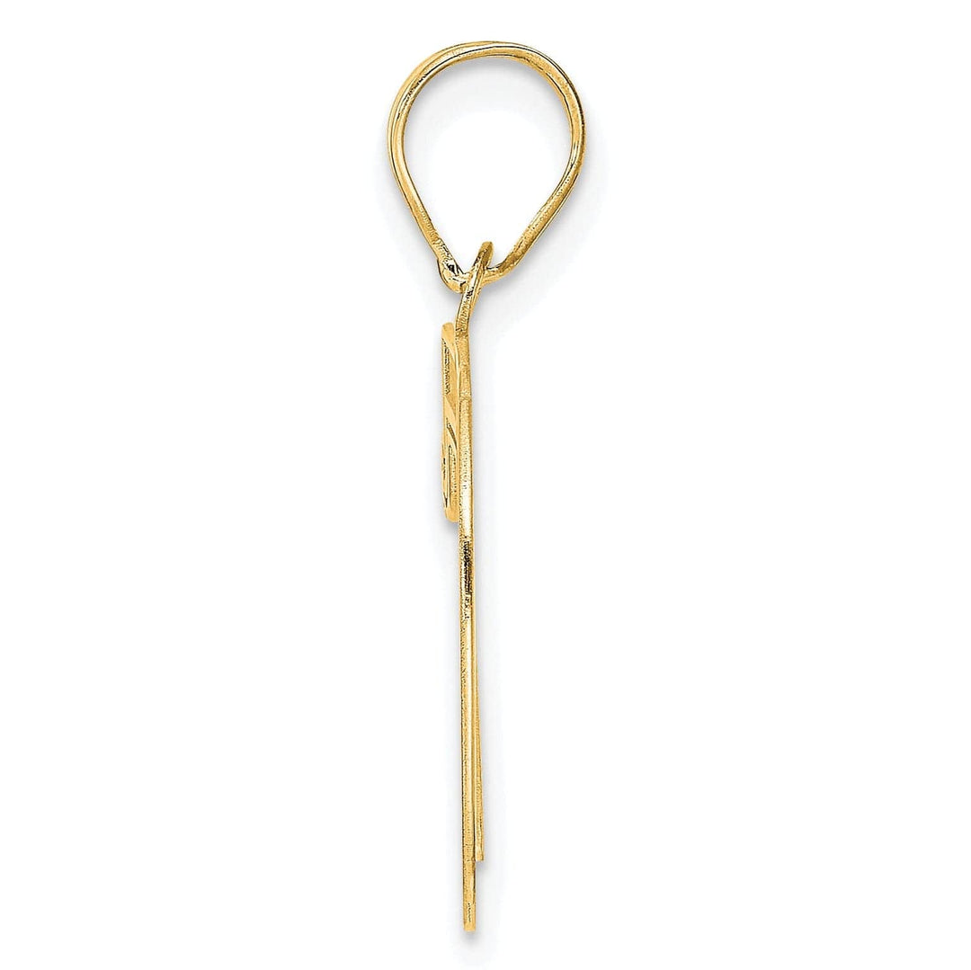 Lovely Rita's Pendants & Charms 14k Yellow Gold Polished Etched Finish Number 70 Charm Pendant