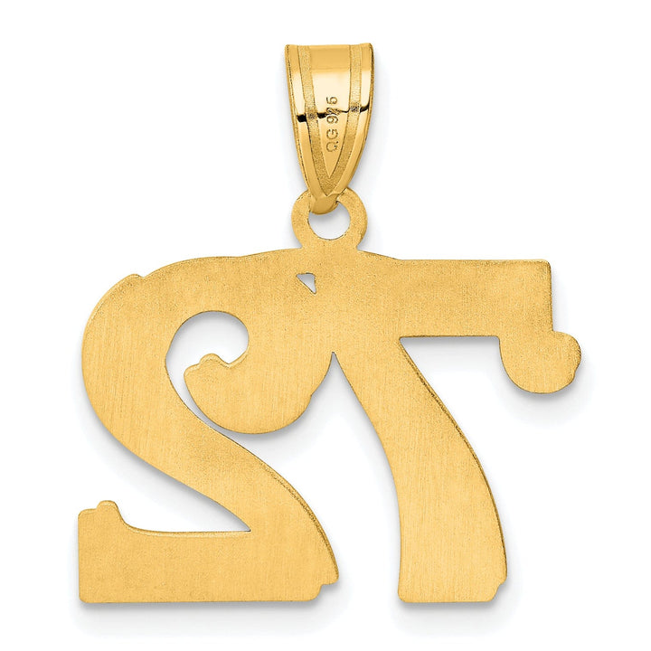 Lovely Rita's Pendants & Charms 14k Yellow Gold Polished Etched Finish Number 72 Charm Pendant