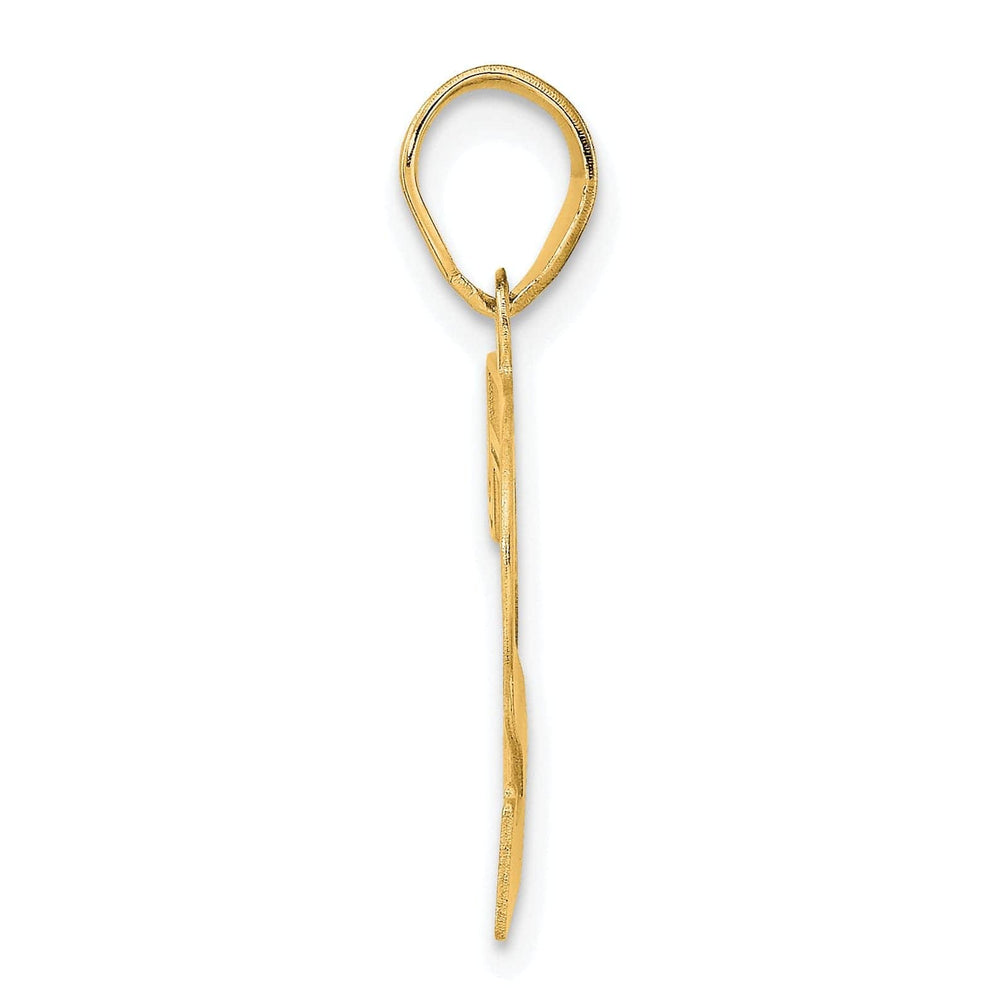 Lovely Rita's Pendants & Charms 14k Yellow Gold Polished Etched Finish Number 72 Charm Pendant