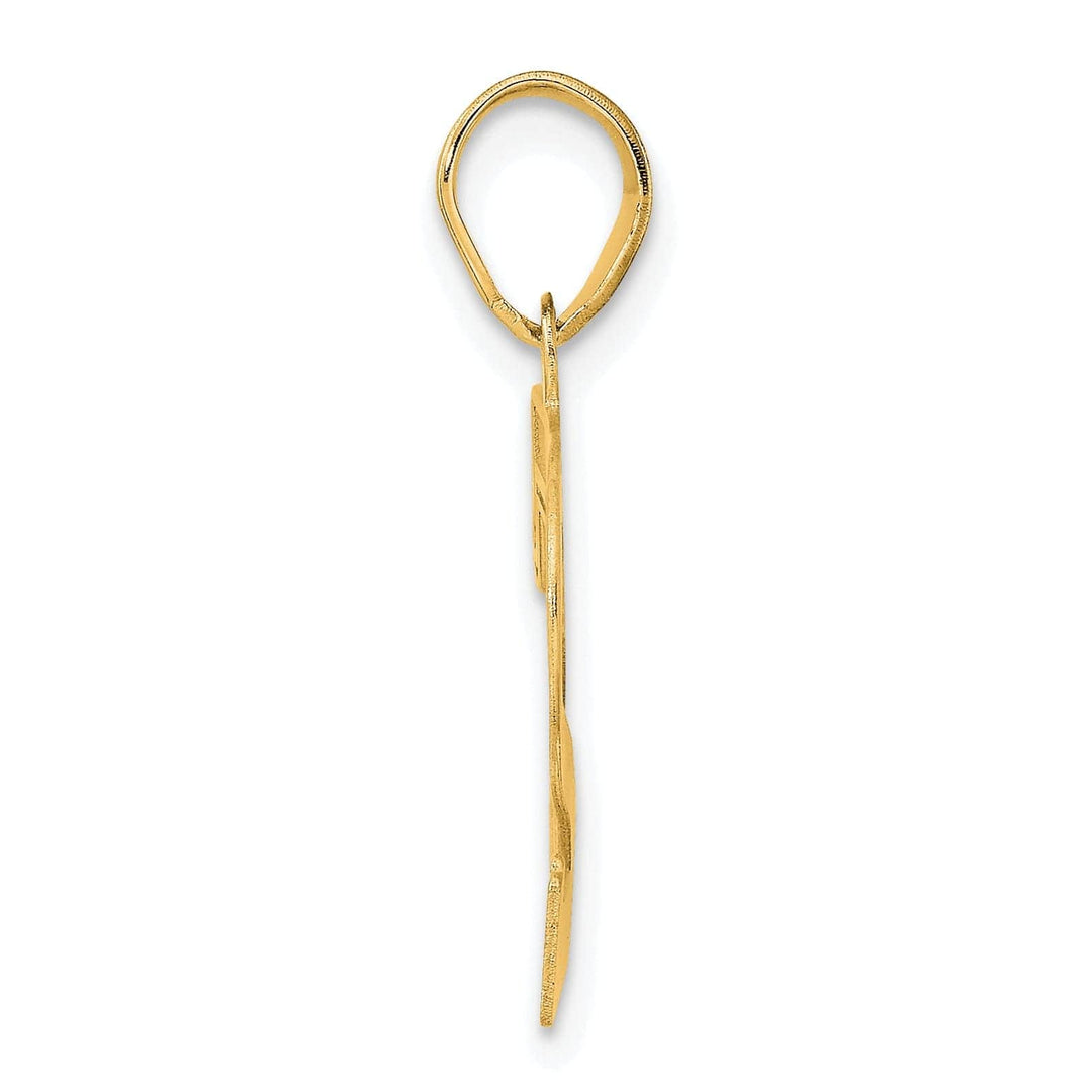 Lovely Rita's Pendants & Charms 14k Yellow Gold Polished Etched Finish Number 72 Charm Pendant