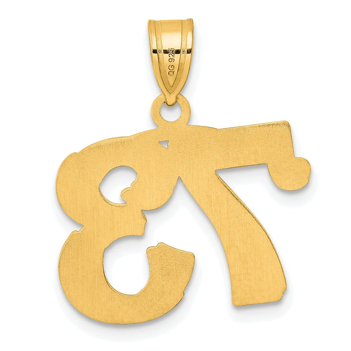 Lovely Rita's Pendants & Charms 14k Yellow Gold Polished Etched Finish Number 73 Charm Pendant