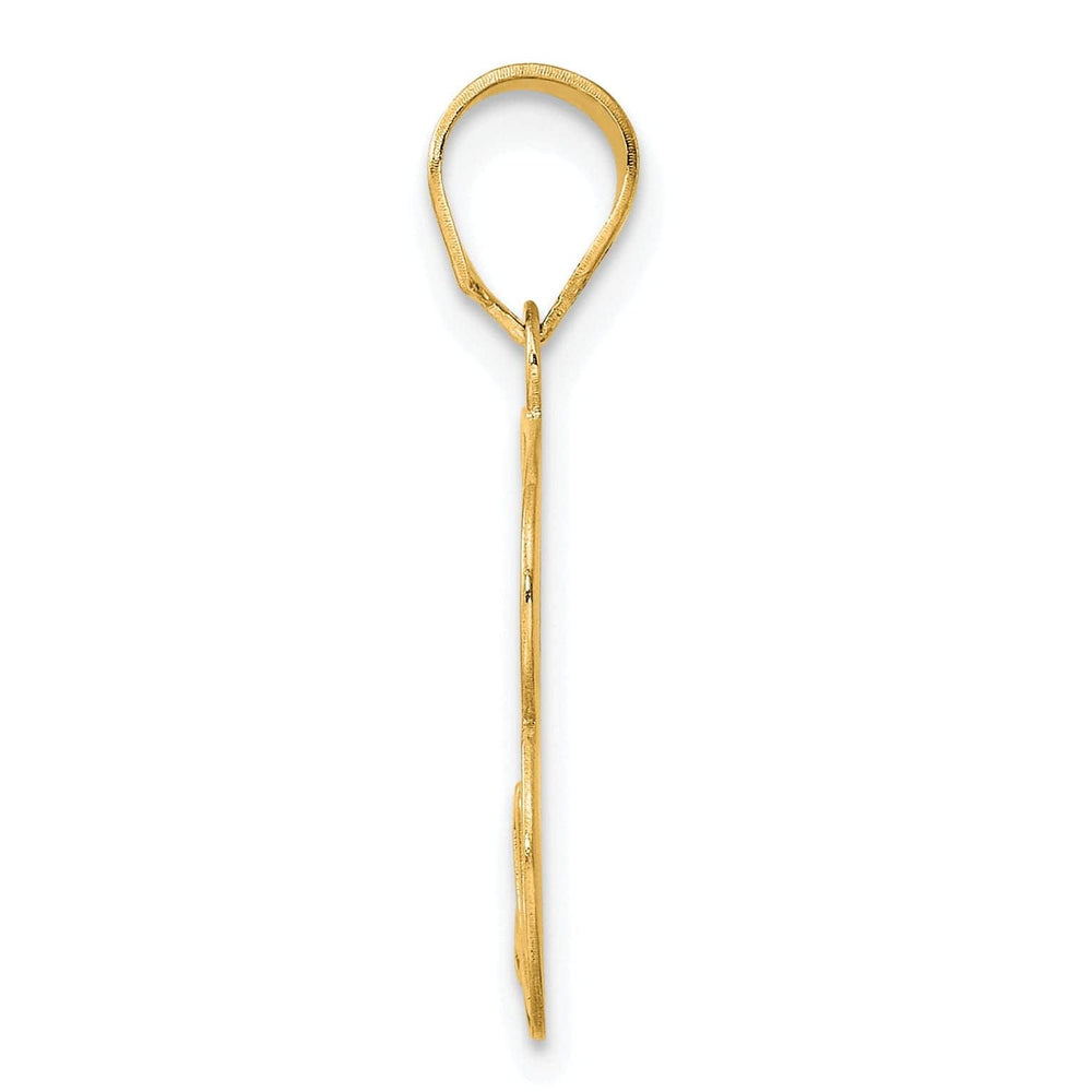Lovely Rita's Pendants & Charms 14k Yellow Gold Polished Etched Finish Number 73 Charm Pendant