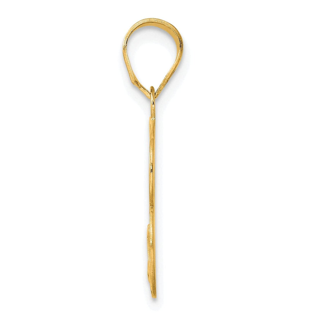 Lovely Rita's Pendants & Charms 14k Yellow Gold Polished Etched Finish Number 73 Charm Pendant