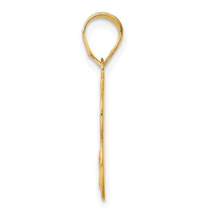 Lovely Rita's Pendants & Charms 14k Yellow Gold Polished Etched Finish Number 73 Charm Pendant