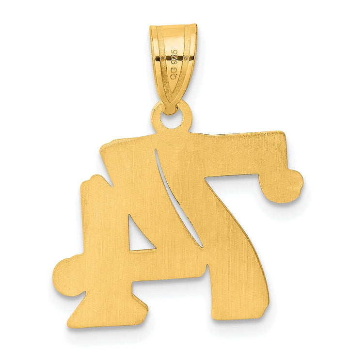 Lovely Rita's Pendants & Charms 14k Yellow Gold Polished Etched Finish Number 74 Charm Pendant