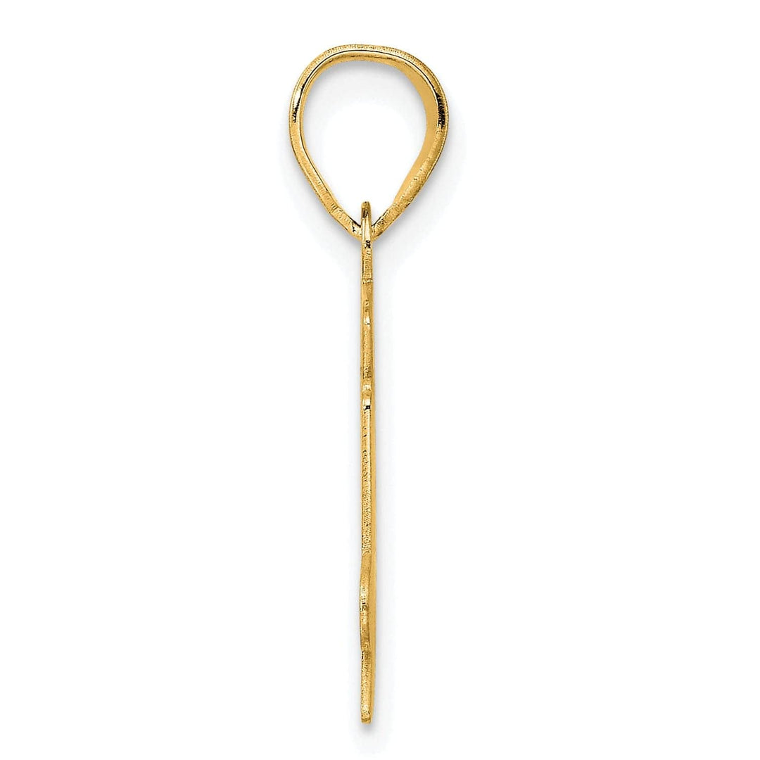 Lovely Rita's Pendants & Charms 14k Yellow Gold Polished Etched Finish Number 74 Charm Pendant