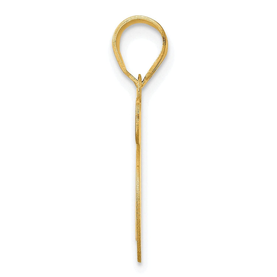 Lovely Rita's Pendants & Charms 14k Yellow Gold Polished Etched Finish Number 75 Charm Pendant