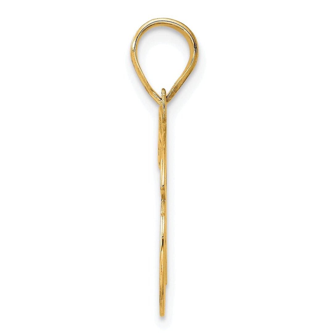 Lovely Rita's Pendants & Charms 14k Yellow Gold Polished Etched Finish Number 76 Charm Pendant