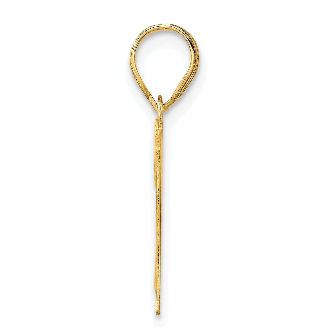 Lovely Rita's Pendants & Charms 14k Yellow Gold Polished Etched Finish Number 77 Charm Pendant