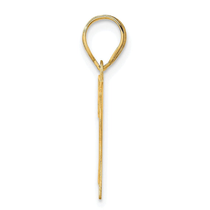 Lovely Rita's Pendants & Charms 14k Yellow Gold Polished Etched Finish Number 77 Charm Pendant