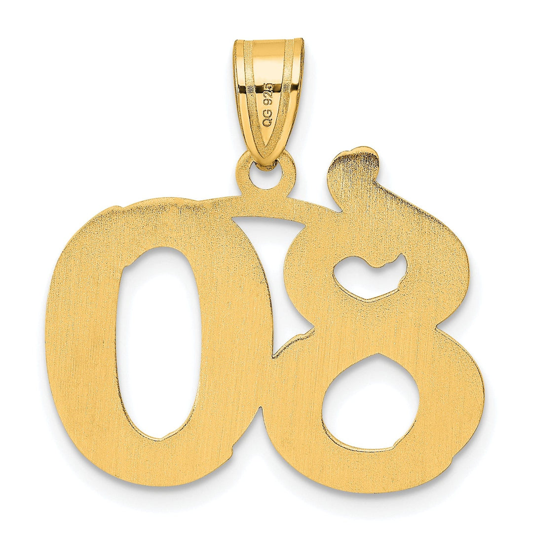 Lovely Rita's Pendants & Charms 14k Yellow Gold Polished Etched Finish Number 80 Charm Pendant