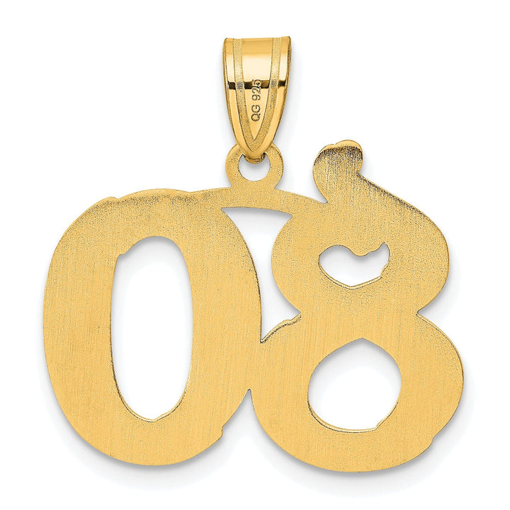 Lovely Rita's Pendants & Charms 14k Yellow Gold Polished Etched Finish Number 80 Charm Pendant