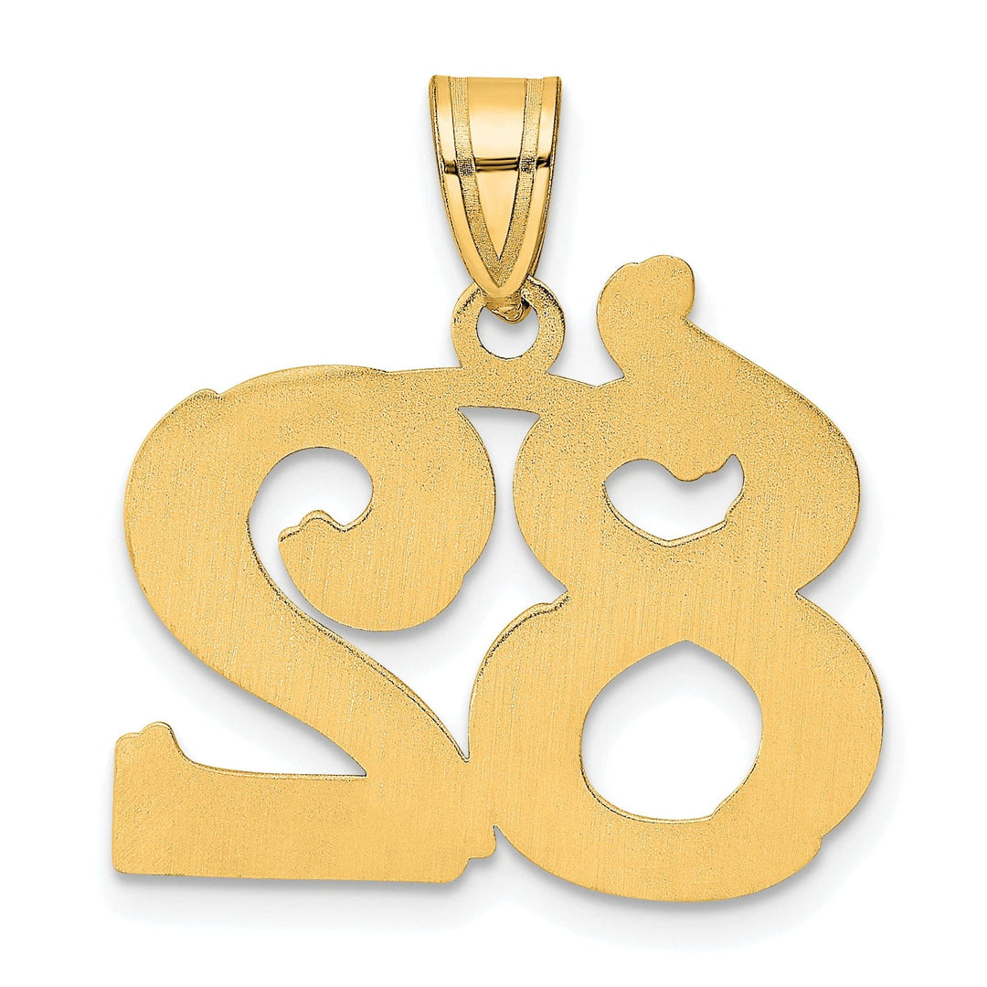 Lovely Rita's Pendants & Charms 14k Yellow Gold Polished Etched Finish Number 82 Charm Pendant