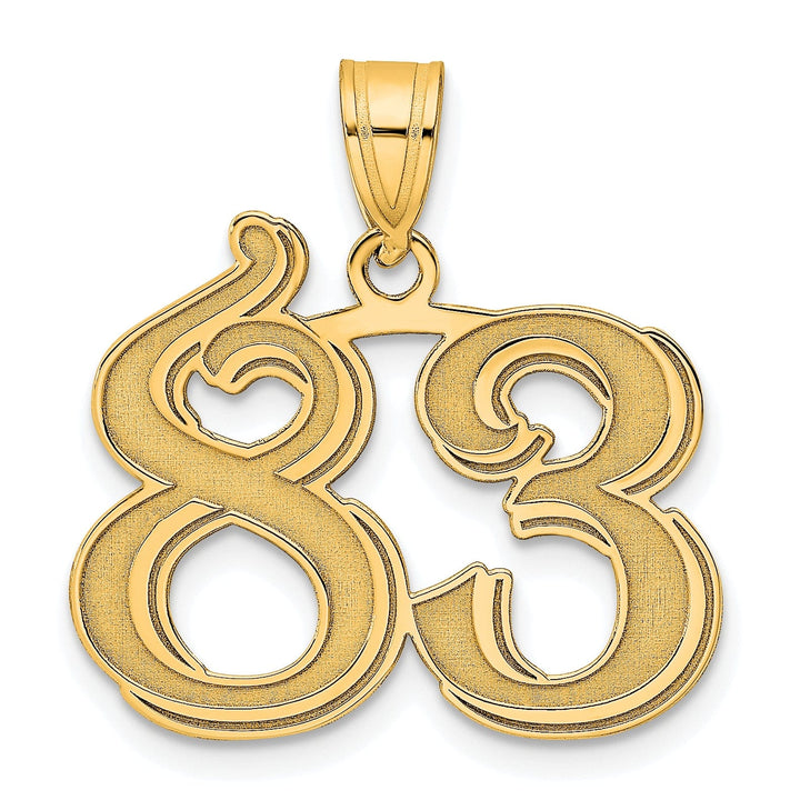 Lovely Rita's Pendants & Charms 14k Yellow Gold Polished Etched Finish Number 83 Charm Pendant