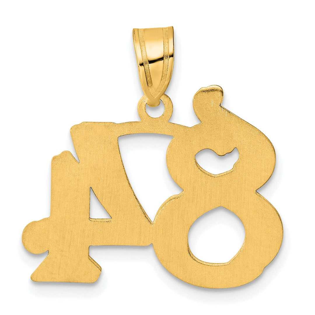Lovely Rita's Pendants & Charms 14k Yellow Gold Polished Etched Finish Number 84 Charm Pendant