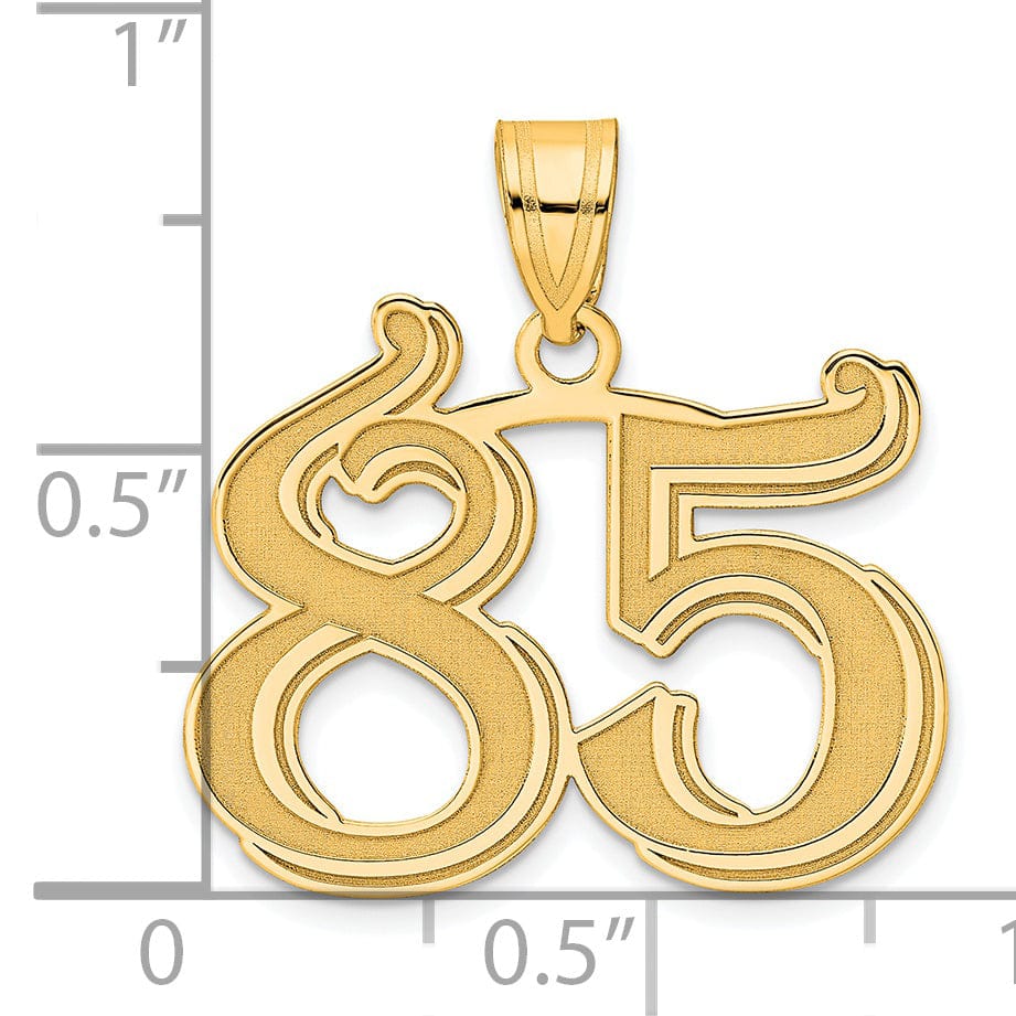 Lovely Rita's Pendants & Charms 14k Yellow Gold Polished Etched Finish Number 85 Charm Pendant